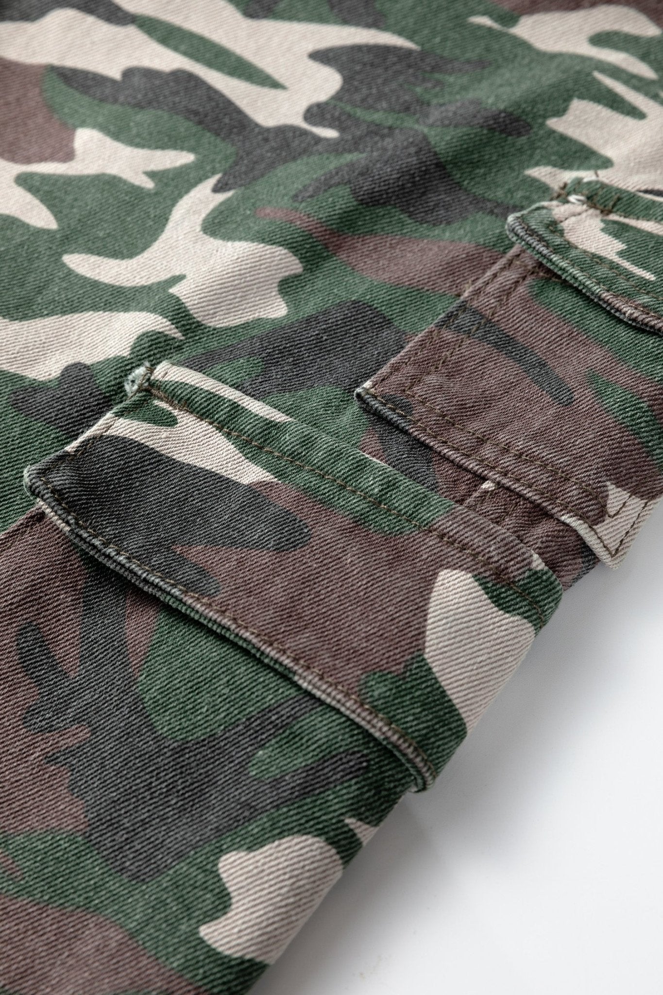 Green Camo Cargo Wide Leg Pants - Crowned Energy CO.