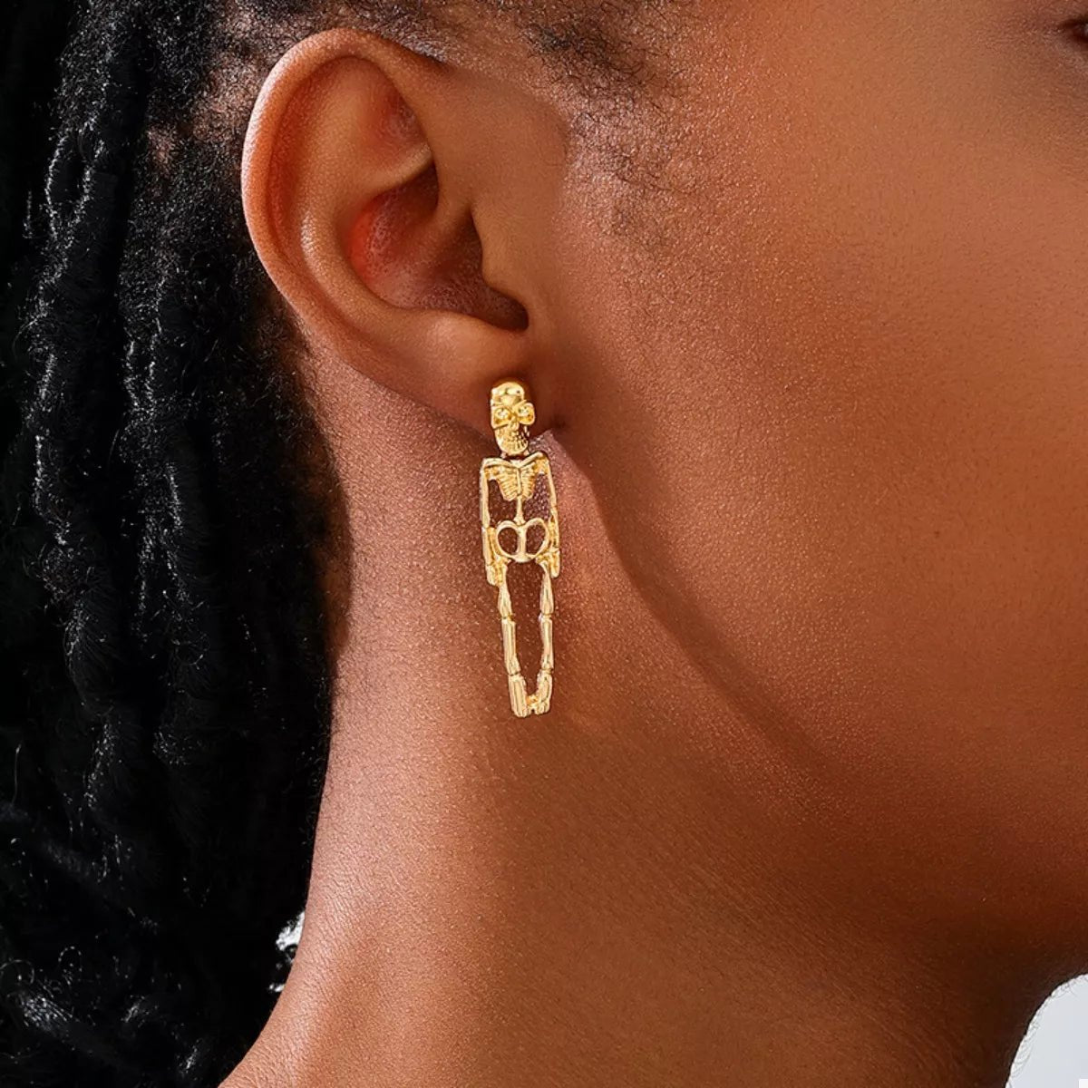 Crowned Energy CO. Gold / onesize Trendsi EARINGS Halloween 18K Gold-Plated Skeleton Earrings