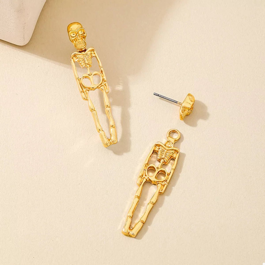 Crowned Energy CO. Gold / onesize Trendsi EARINGS Halloween 18K Gold-Plated Skeleton Earrings