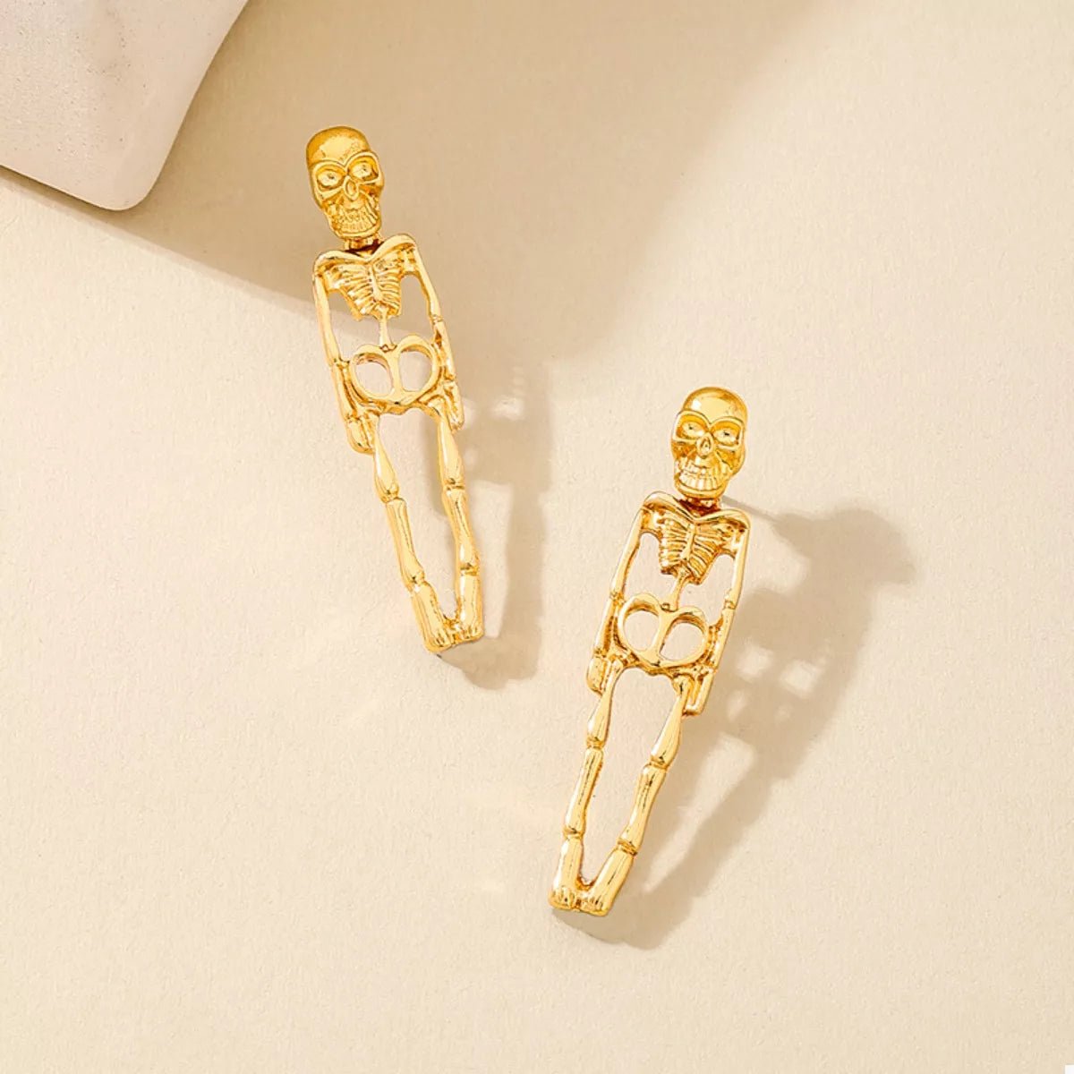 Crowned Energy CO. Gold / onesize Trendsi EARINGS Halloween 18K Gold-Plated Skeleton Earrings