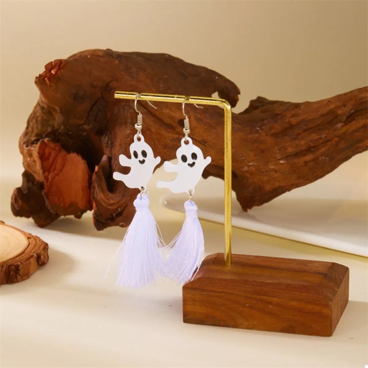 Crowned Energy CO. White Tassel Ghost / One Size Trendsi Earrings Halloween Ghost and Pumpkin Dangle Earrings