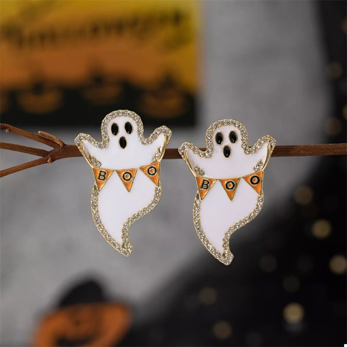 Crowned Energy CO. Nightlight Ghost / One Size Trendsi Earrings Halloween Ghost and Pumpkin Dangle Earrings