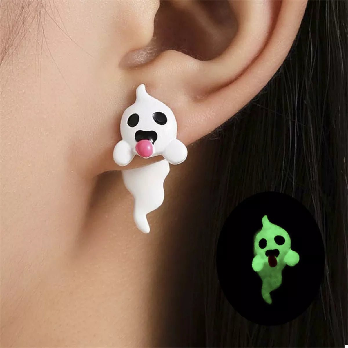 Crowned Energy CO. Nightlight Ghost / One Size Trendsi Earrings Halloween Ghost and Pumpkin Dangle Earrings