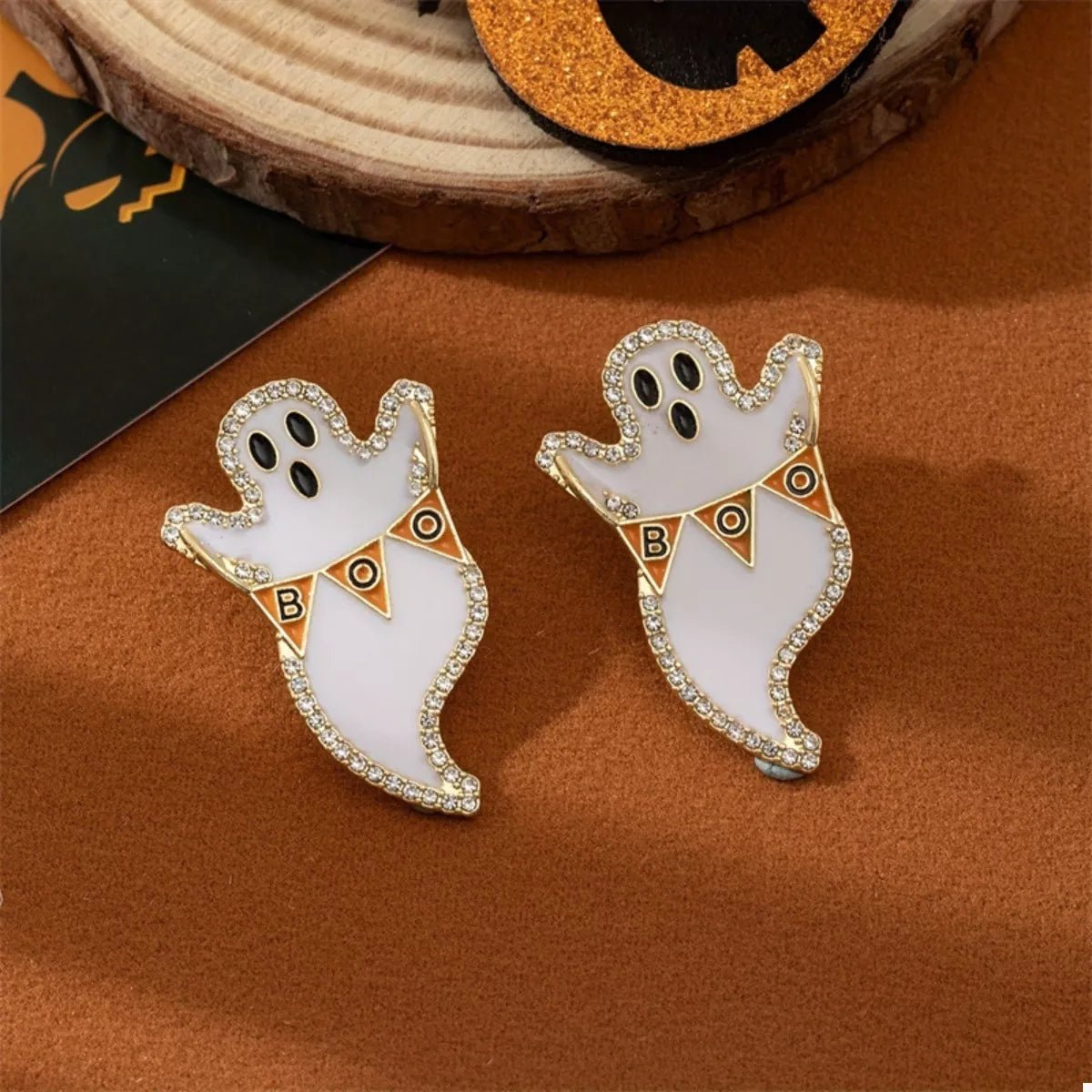 Crowned Energy CO. Nightlight Ghost / One Size Trendsi Earrings Halloween Ghost and Pumpkin Dangle Earrings