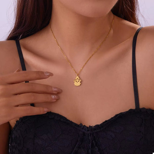 Crowned Energy CO. Gold / One Size Trendsi Accessories Halloween Ghost Pendant Necklace