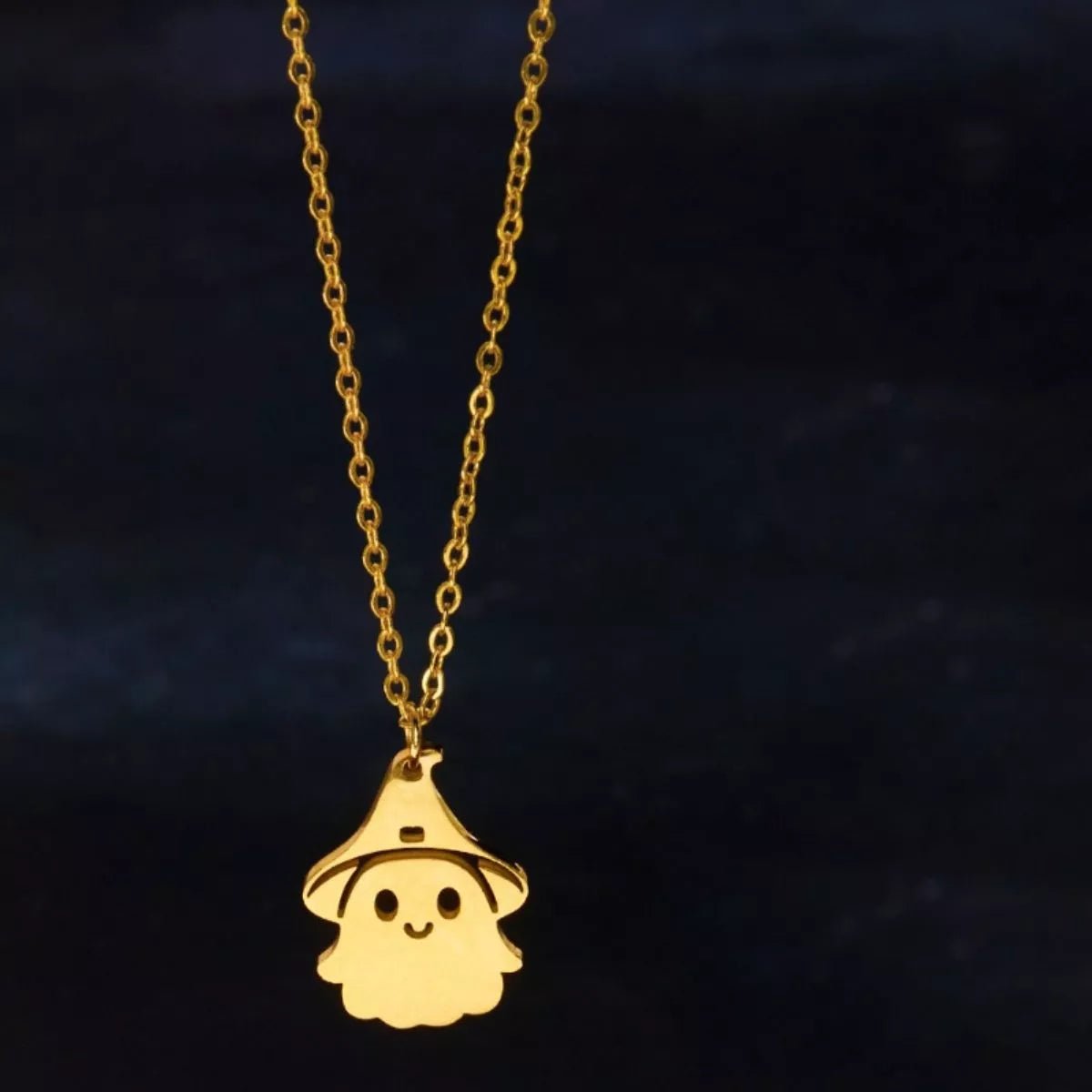 Crowned Energy CO. Gold / One Size Trendsi Accessories Halloween Ghost Pendant Necklace