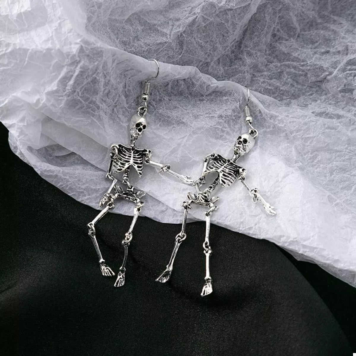 Crowned Energy CO. Silver / One Size Trendsi Earrings Halloween Skeleton Dangle Earrings
