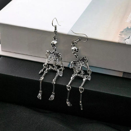 Crowned Energy CO. Silver / One Size Trendsi Earrings Halloween Skeleton Dangle Earrings