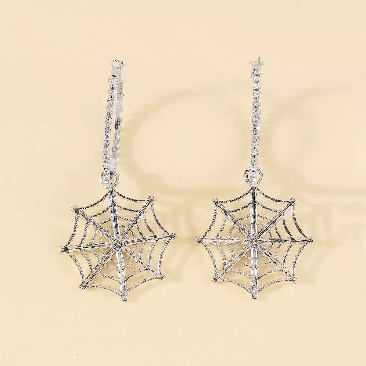Crowned Energy CO. Gold / One Size Trendsi Earrings Halloween Spider Web Dangle Hoop Earrings