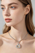 Hammered Heart Box Chain Necklace - Crowned Energy CO.