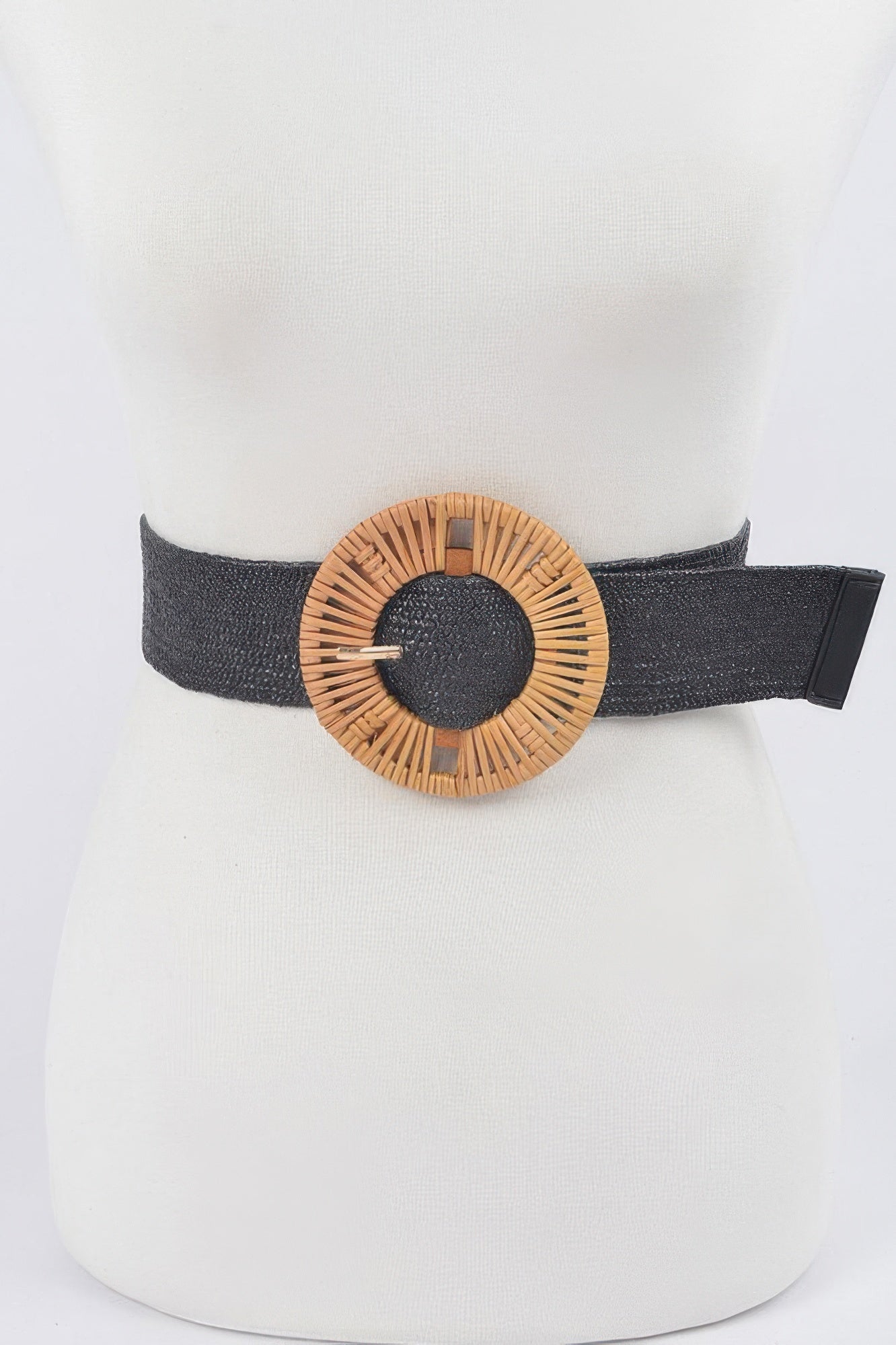Handmade Bamboo Buckle Plus Size Stretch Belt - Crowned Energy CO.