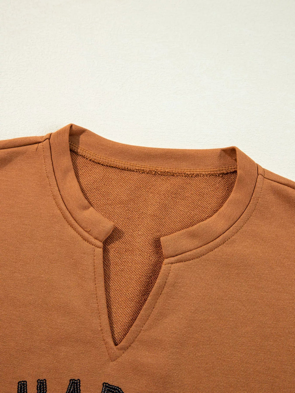 Crowned Energy CO. Terracotta / S Trendsi Sweaters & Cardigans/Cardigans Happy Halloween Graphic Notched Long Sleeve Loose Top