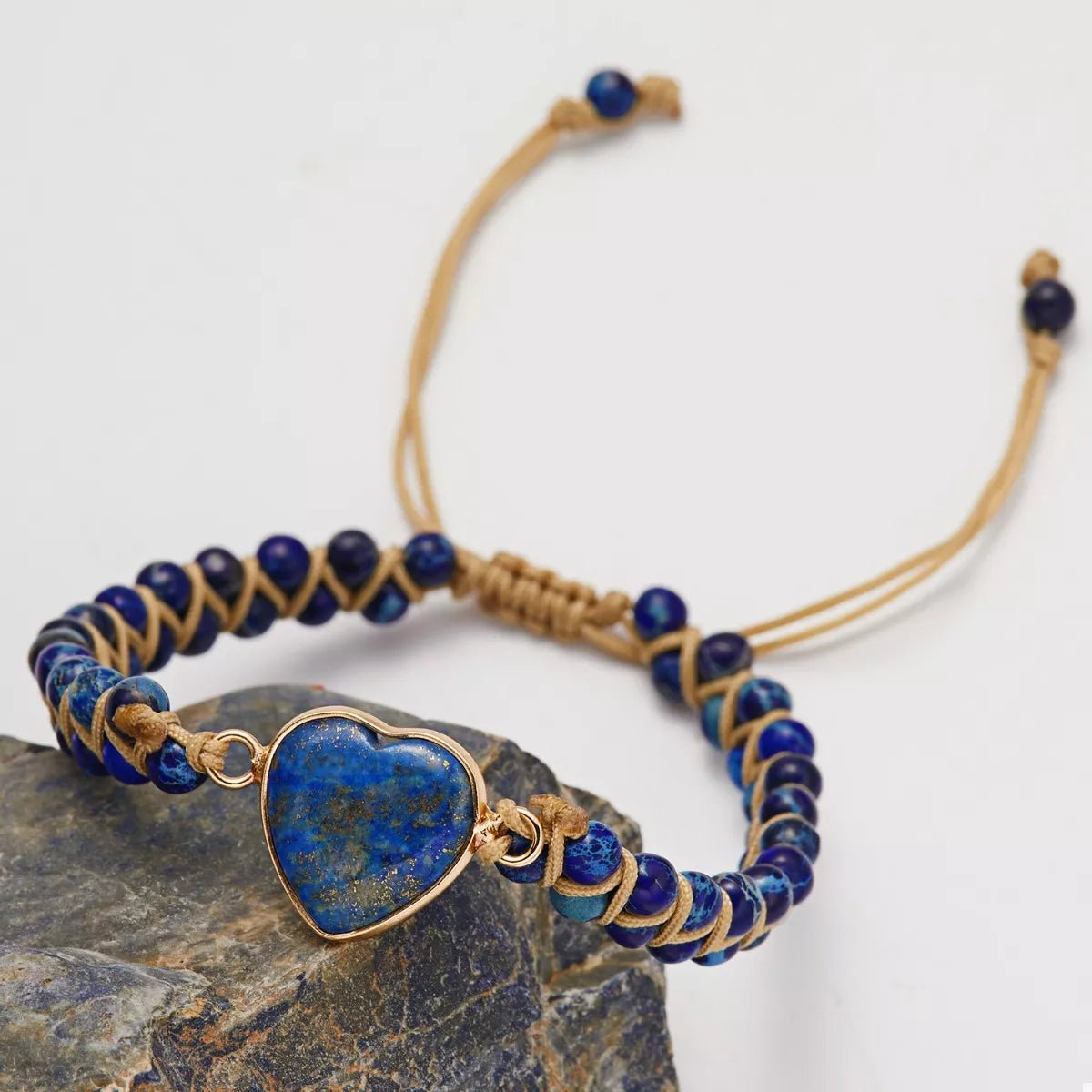 Heart Charm Beaded Bracelet - Crowned Energy CO.
