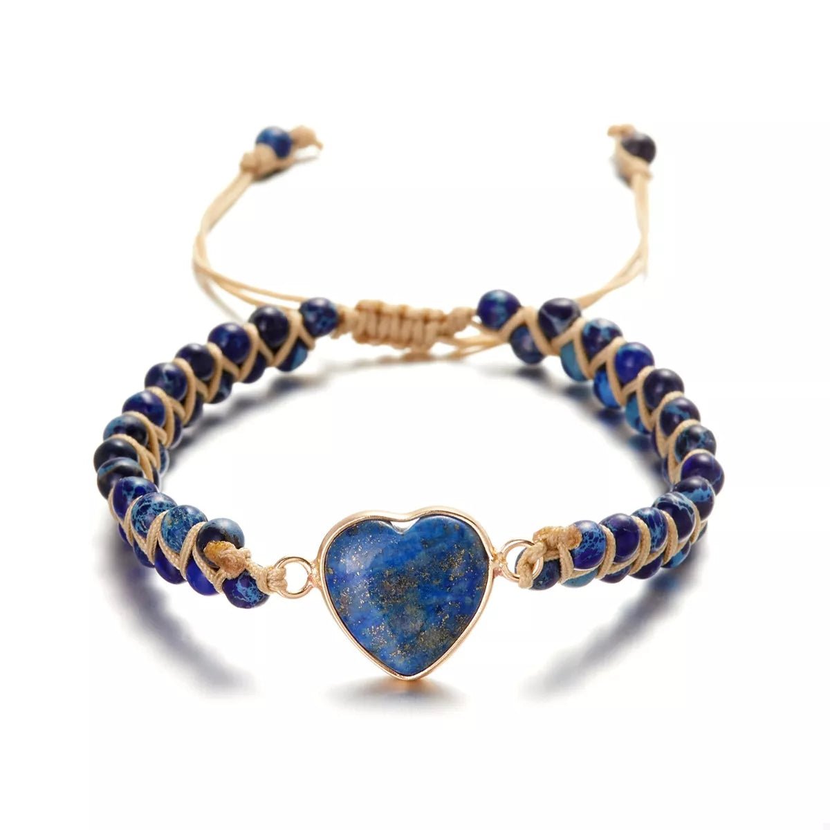 Heart Charm Beaded Bracelet - Crowned Energy CO.