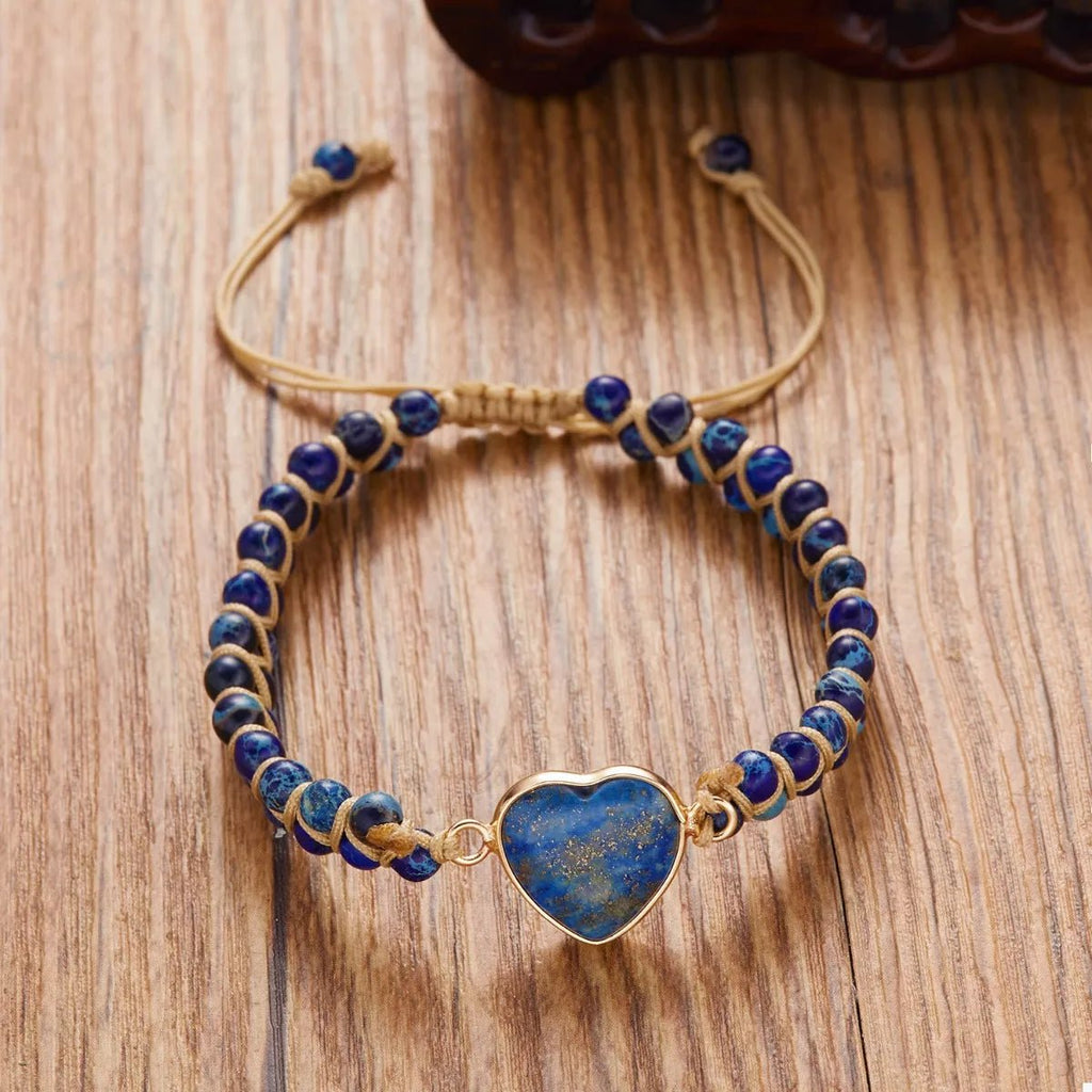 Heart Charm Beaded Bracelet - Crowned Energy CO.