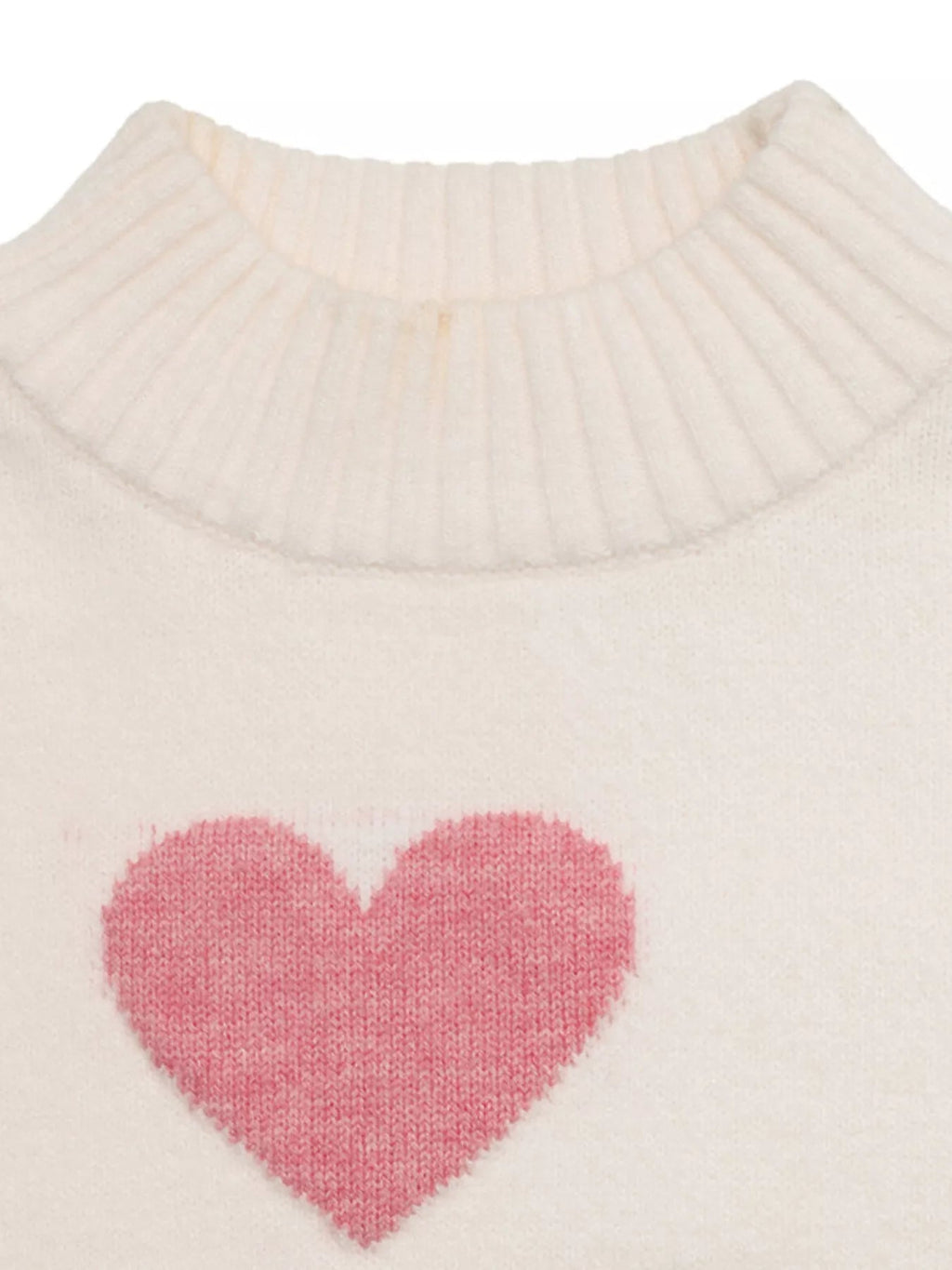 Heart Mock Neck Long Sleeve Sweater - Crowned Energy CO.