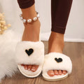 Crowned Energy CO. White / 36-37 Trendsi Shoes & Bags/Crossbody Bags Heart Open Toe Flats Slippers