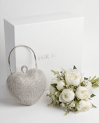 Heart - Shaped Rhinestone Evening Clutch Bag - Crowned Energy CO.
