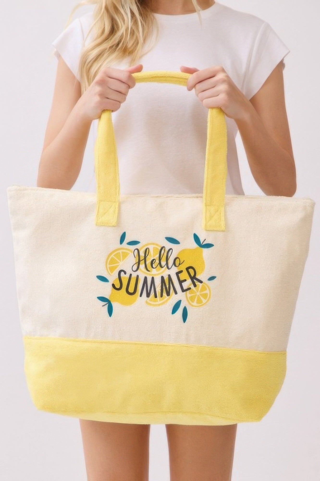 Hello Summer Terry Tote - Crowned Energy CO.