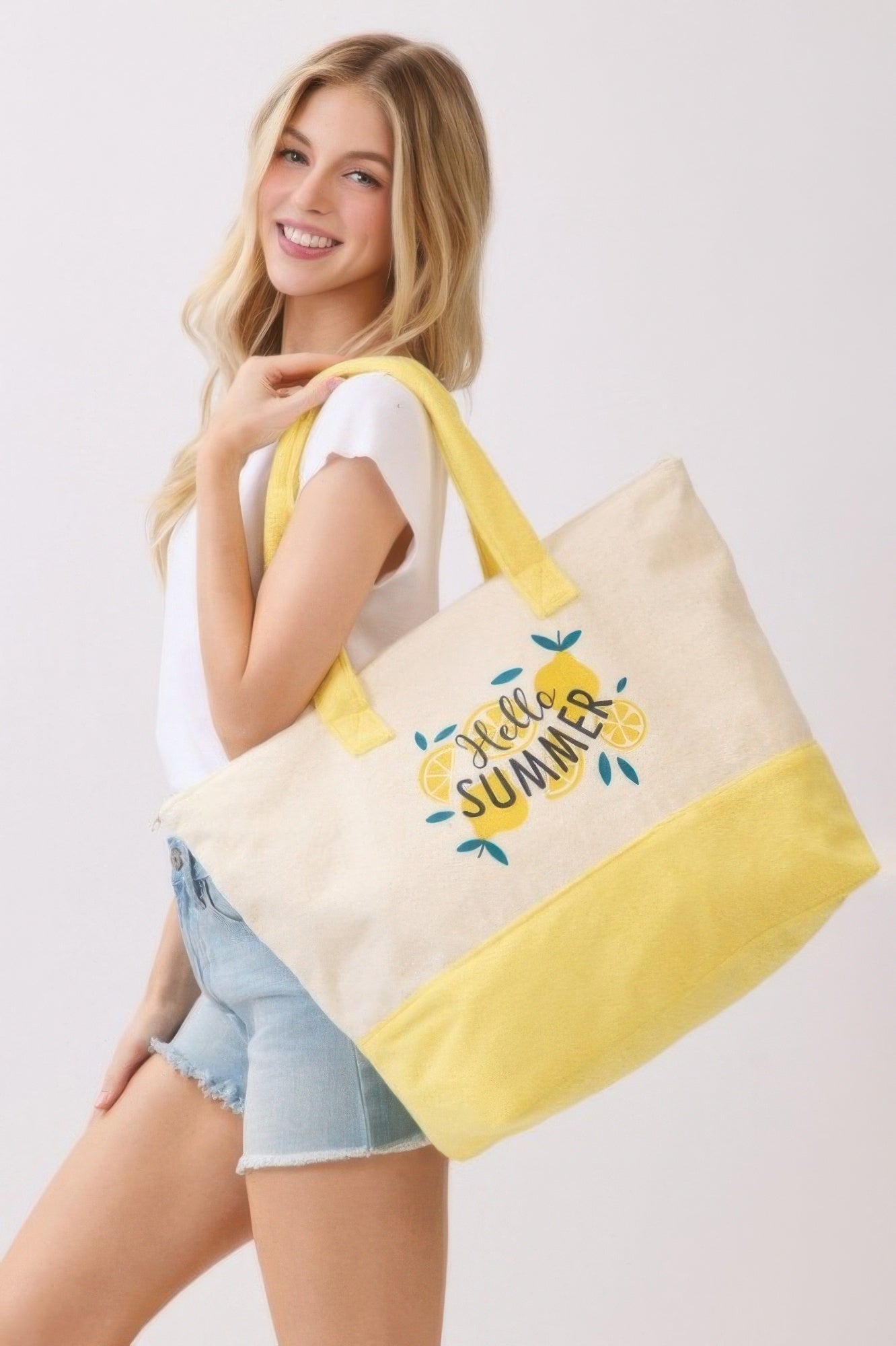 Hello Summer Terry Tote - Crowned Energy CO.