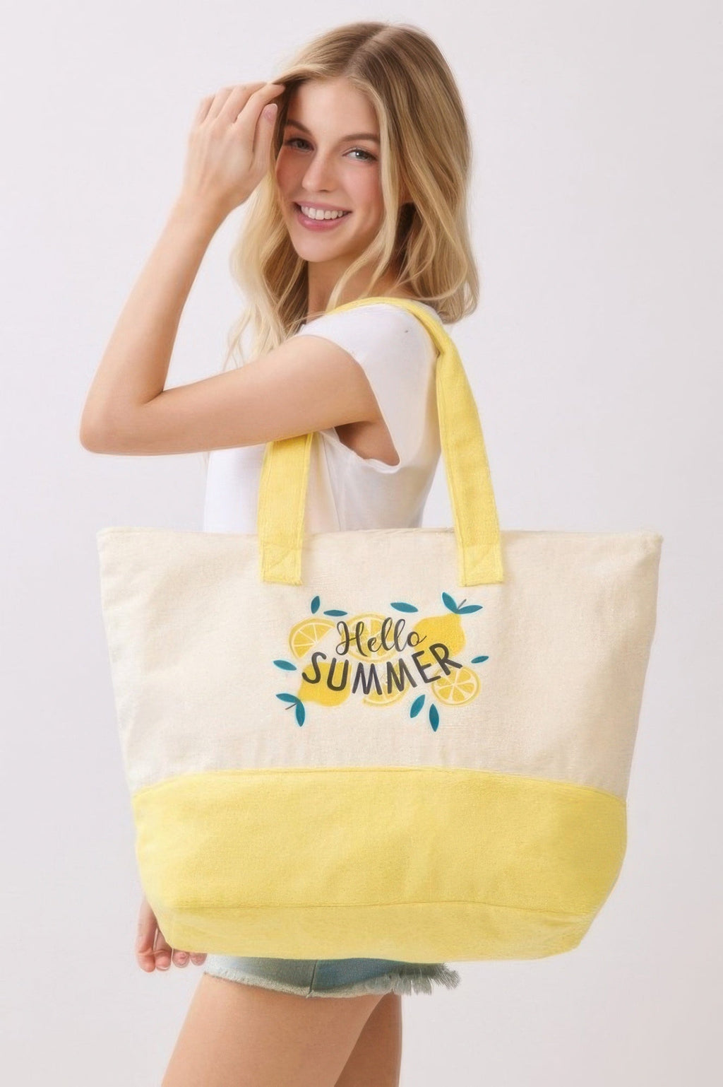 Hello Summer Terry Tote - Crowned Energy CO.