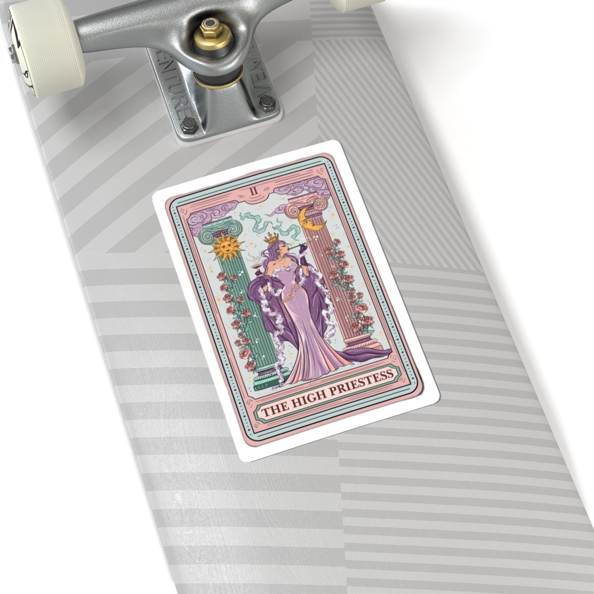 Crowned Energy CO. 2" × 2" / White Printify Paper products High Priestess Kiss-Cut Sticker – Tarot & Astrology