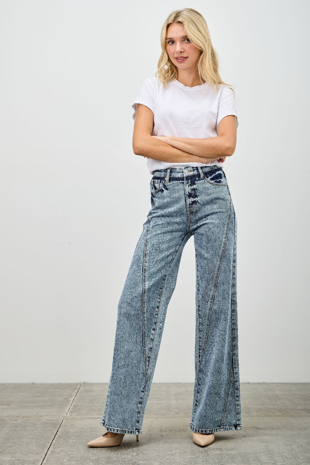 High Rise Relaxed Straight With Seam Detail - Crowned Energy CO.