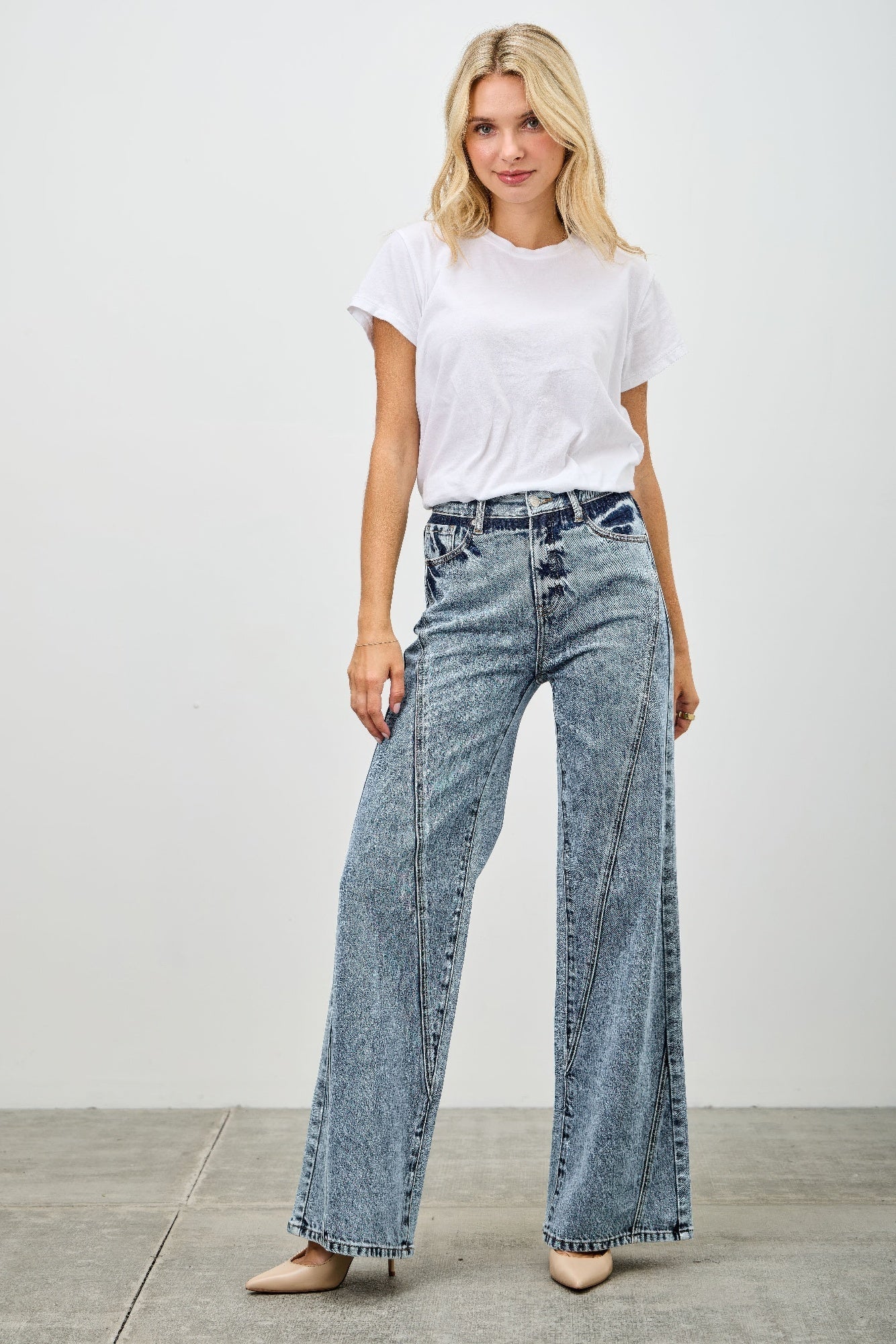 High Rise Relaxed Straight With Seam Detail - Crowned Energy CO.