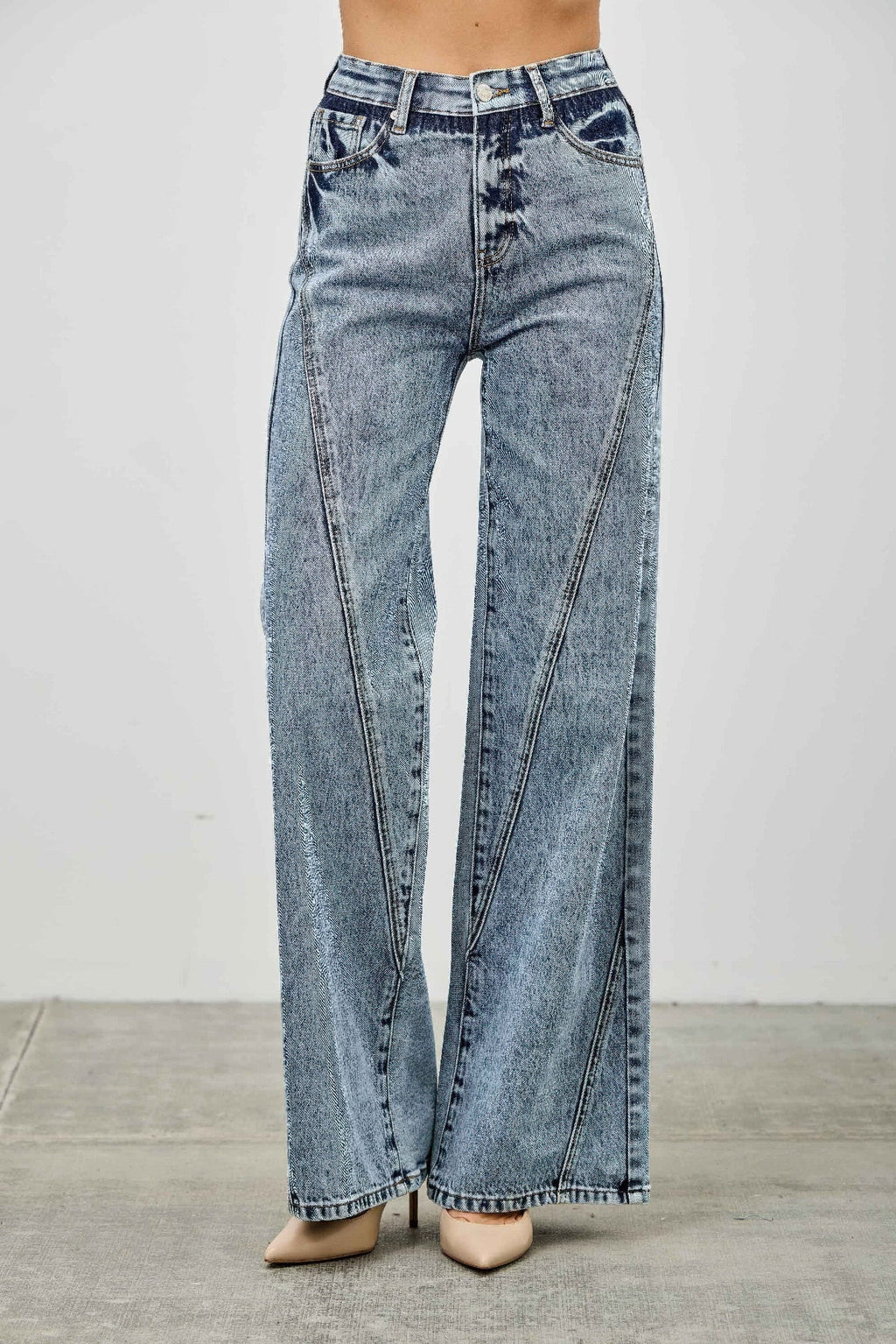 High Rise Relaxed Straight With Seam Detail - Crowned Energy CO.