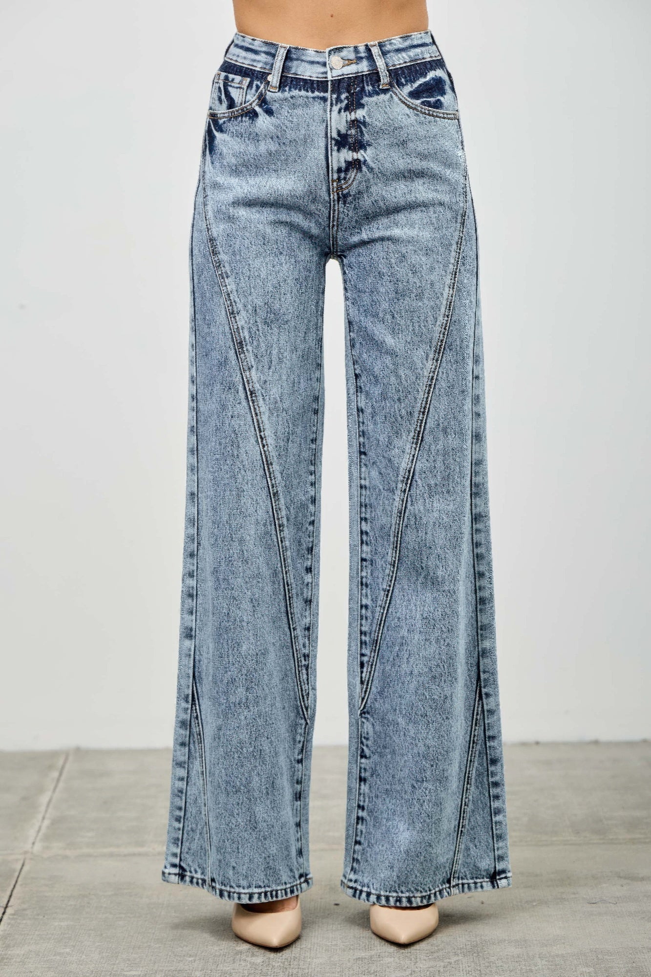 High Rise Relaxed Straight With Seam Detail - Crowned Energy CO.