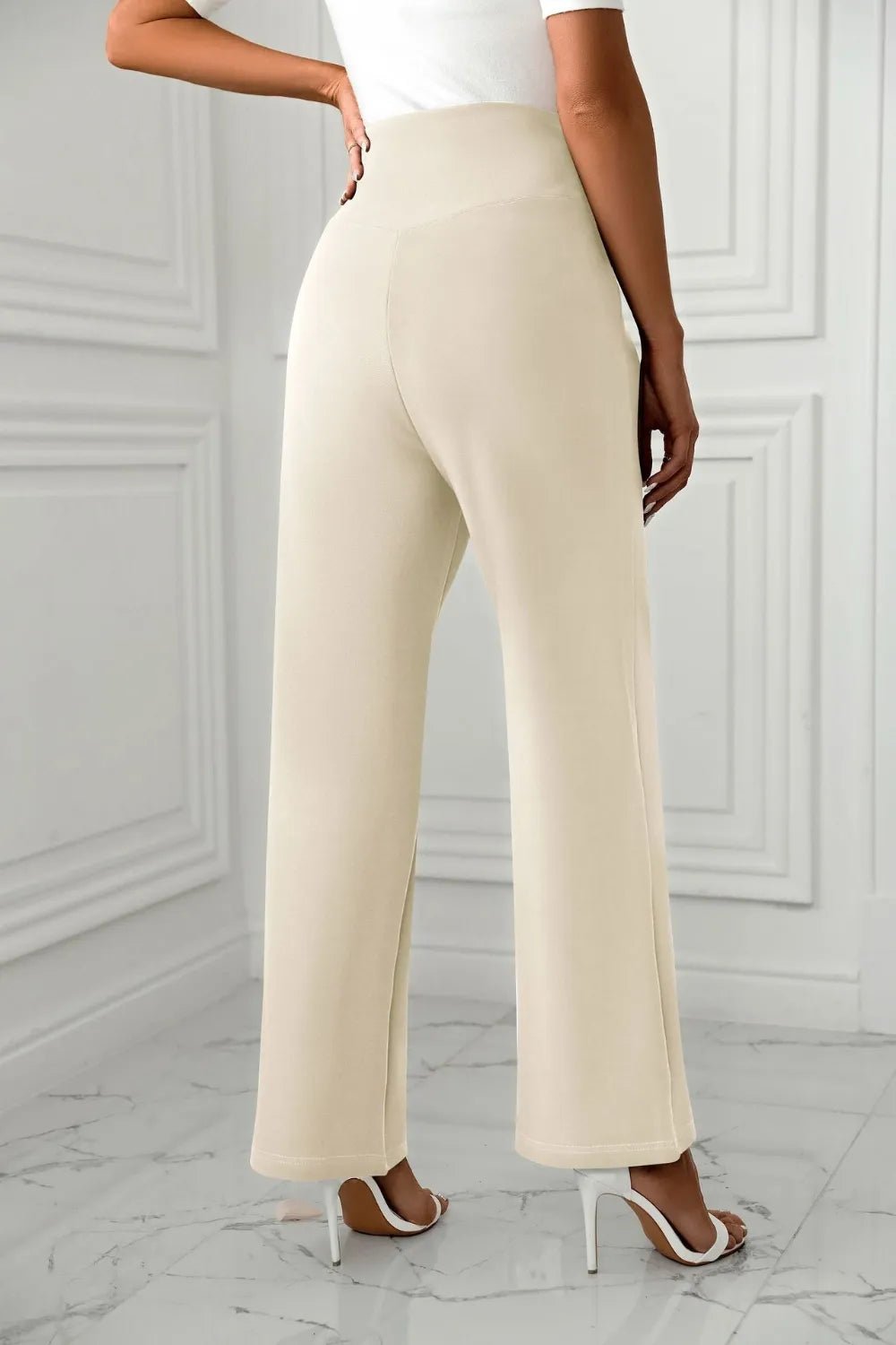 High Waist Straight Leg Pants - Crowned Energy CO.