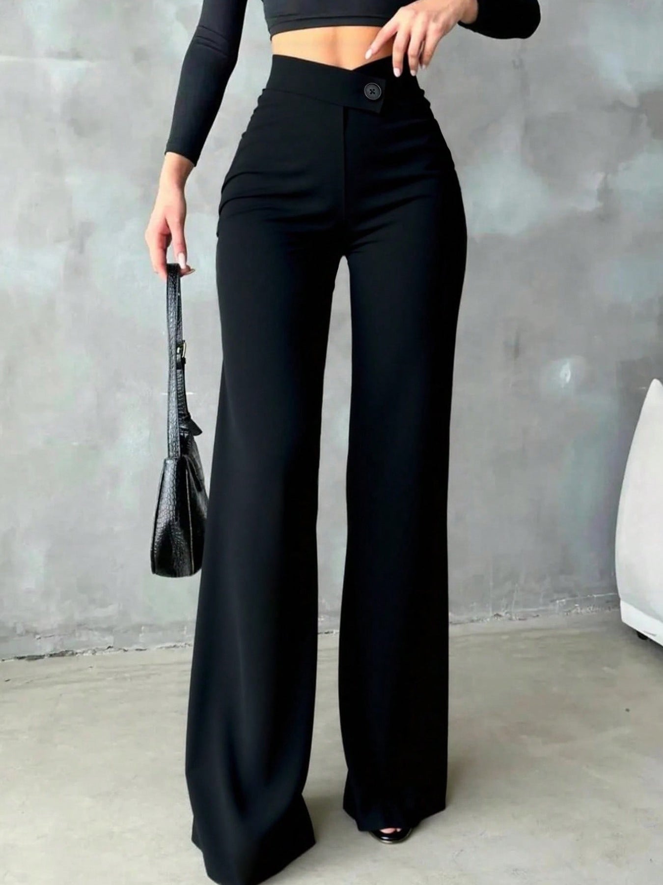 High Waist Wide Leg Pants - Crowned Energy CO.