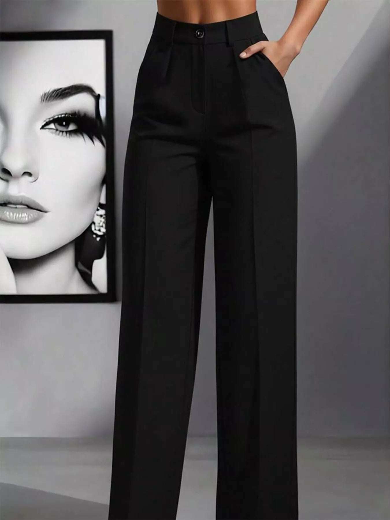 High - Waisted Wide Leg Pants - Crowned Energy CO.