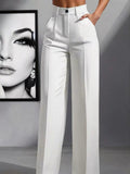 High - Waisted Wide Leg Pants - Crowned Energy CO.