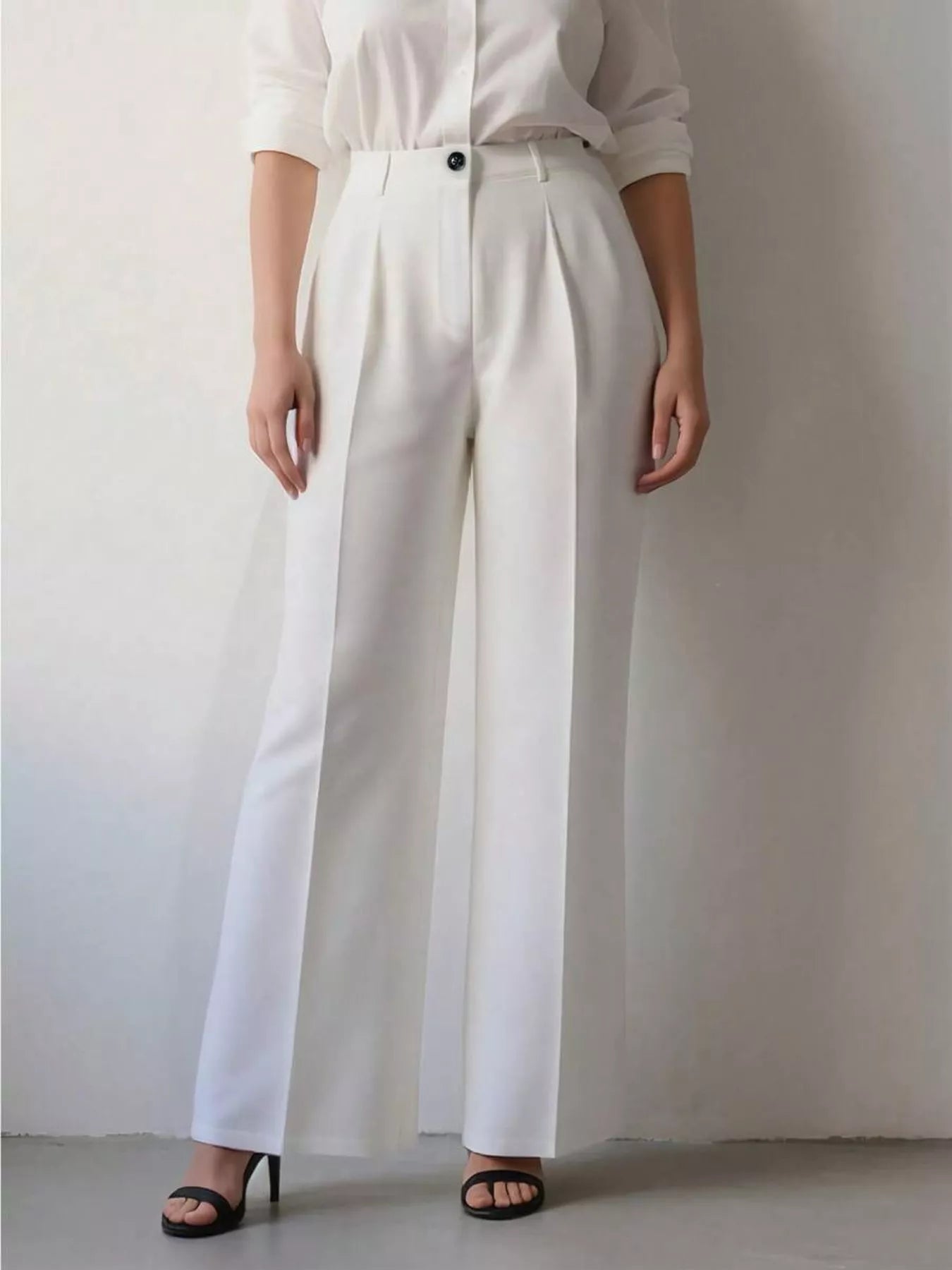 High - Waisted Wide Leg Pants - Crowned Energy CO.