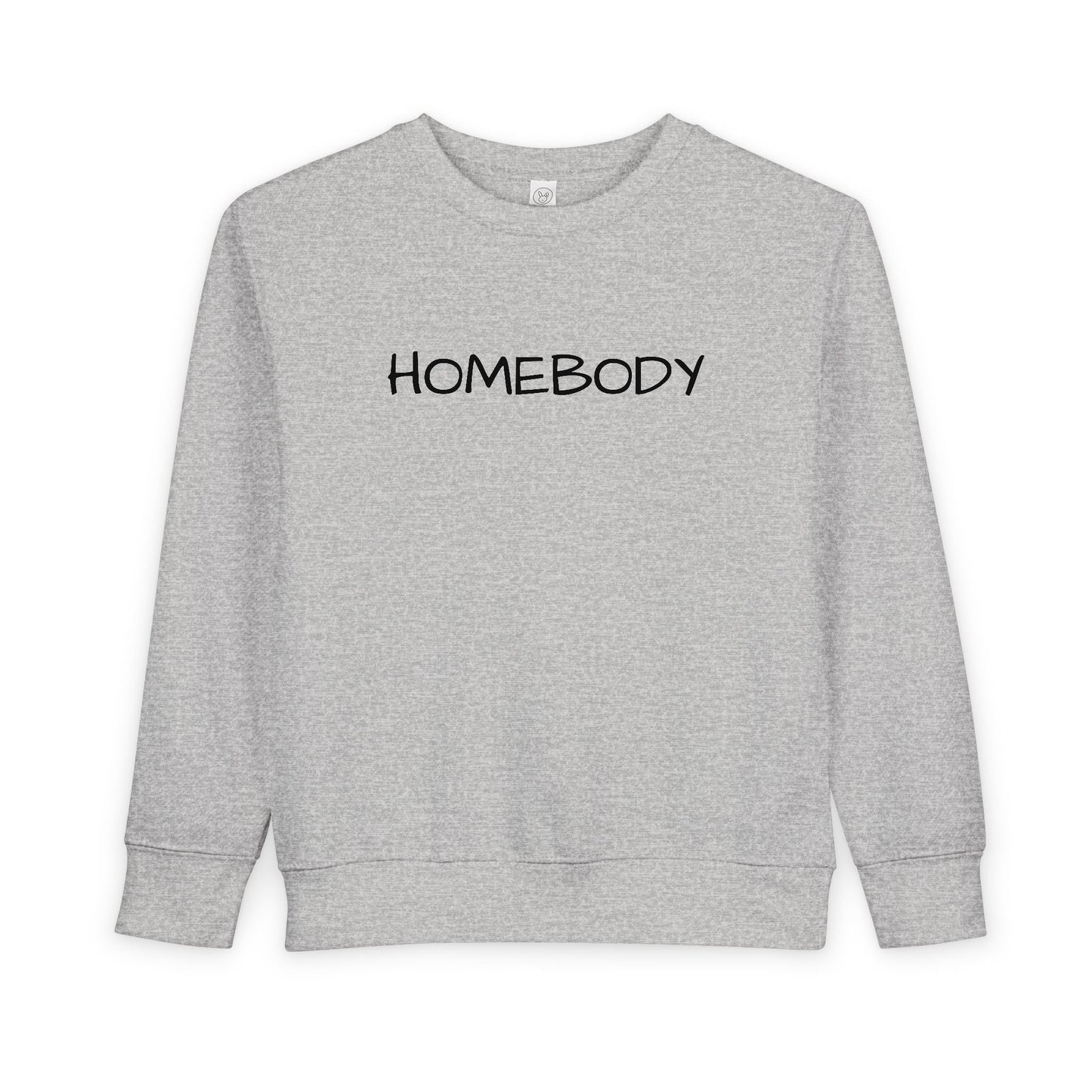 Homebody Toddler Sweatshirt — Cozy Kids Crewneck with 'HOMEBODY' Print - Crowned Energy CO.