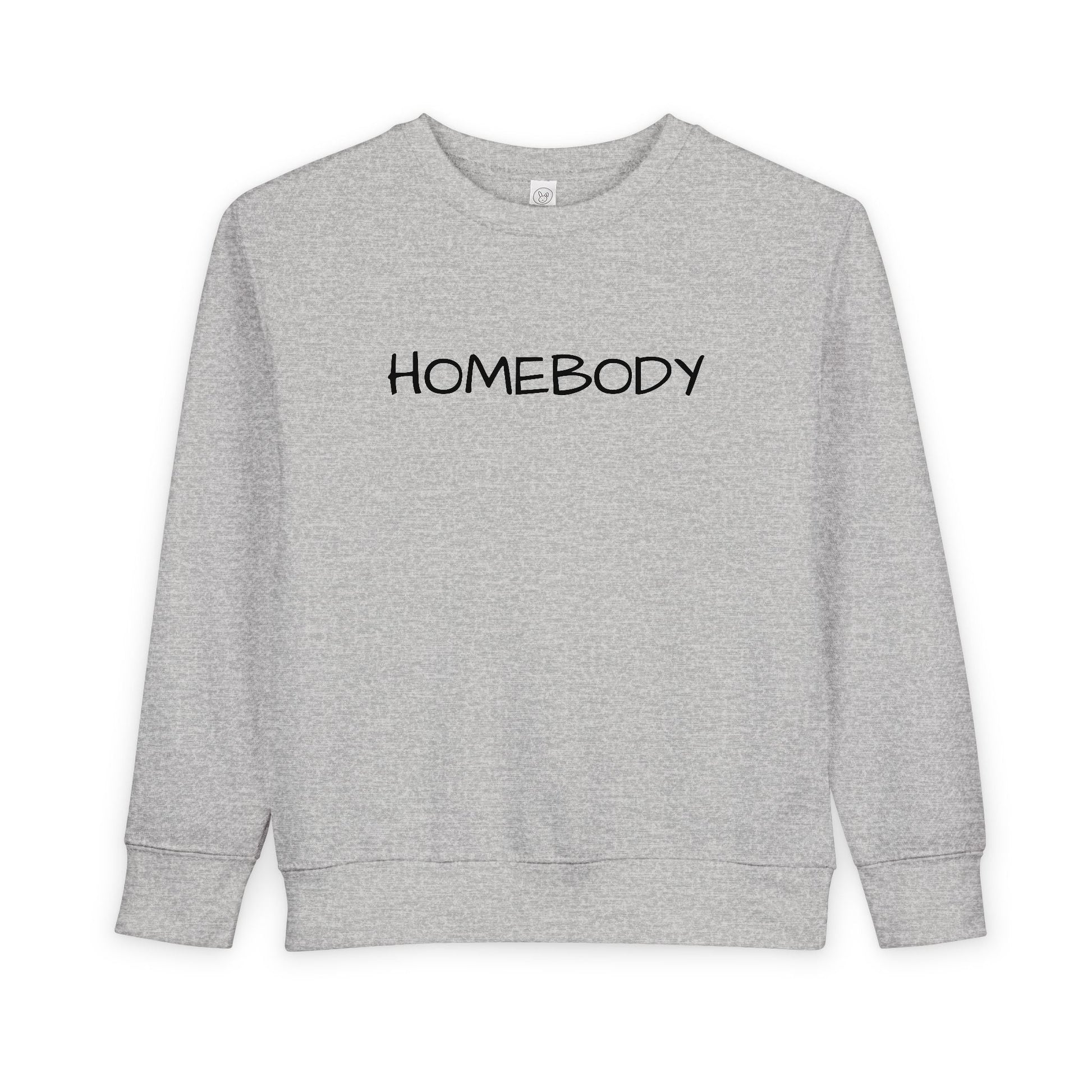 Homebody Toddler Sweatshirt — Cozy Kids Crewneck with 'HOMEBODY' Print - Crowned Energy CO.