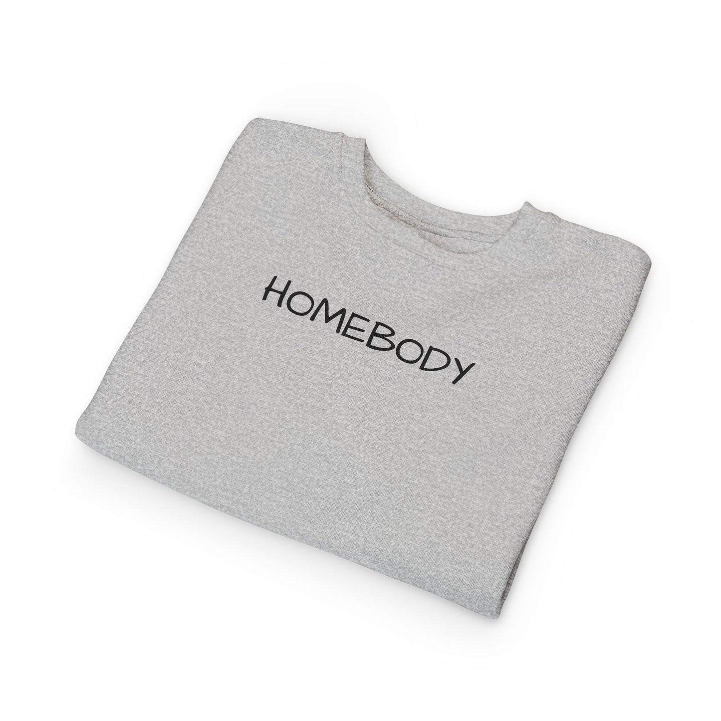 Homebody Toddler Sweatshirt — Cozy Kids Crewneck with 'HOMEBODY' Print - Crowned Energy CO.