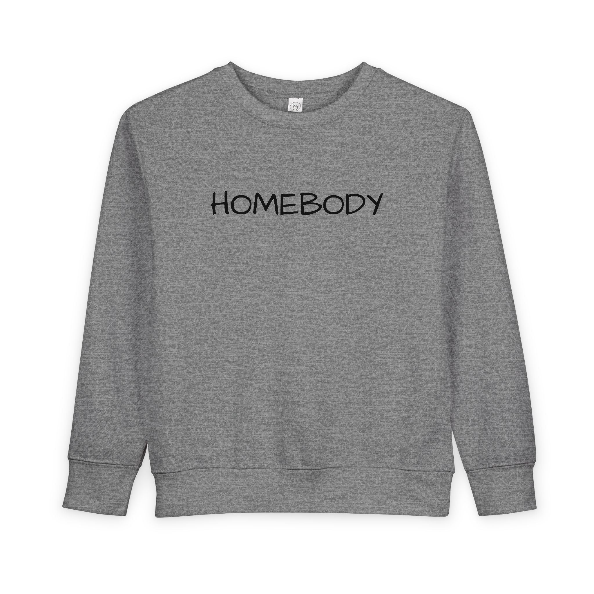 Homebody Toddler Sweatshirt — Cozy Kids Crewneck with 'HOMEBODY' Print - Crowned Energy CO.