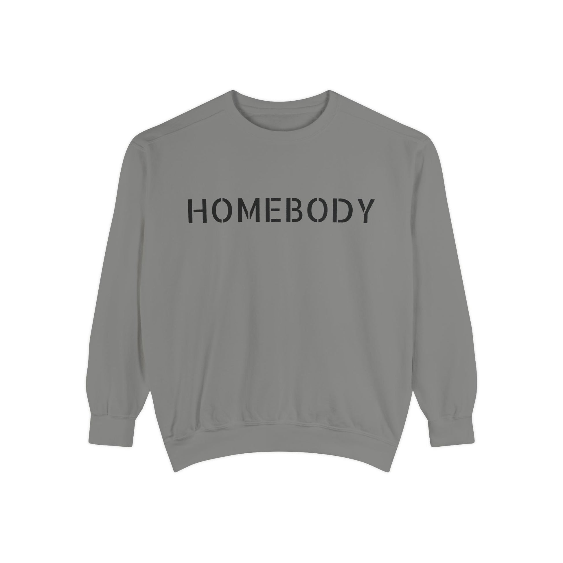Crowned Energy CO. Grey / S Printify Sweatshirt Homebody Unisex Garment-Dyed Sweatshirt - Cozy Comfort for Relaxing Days