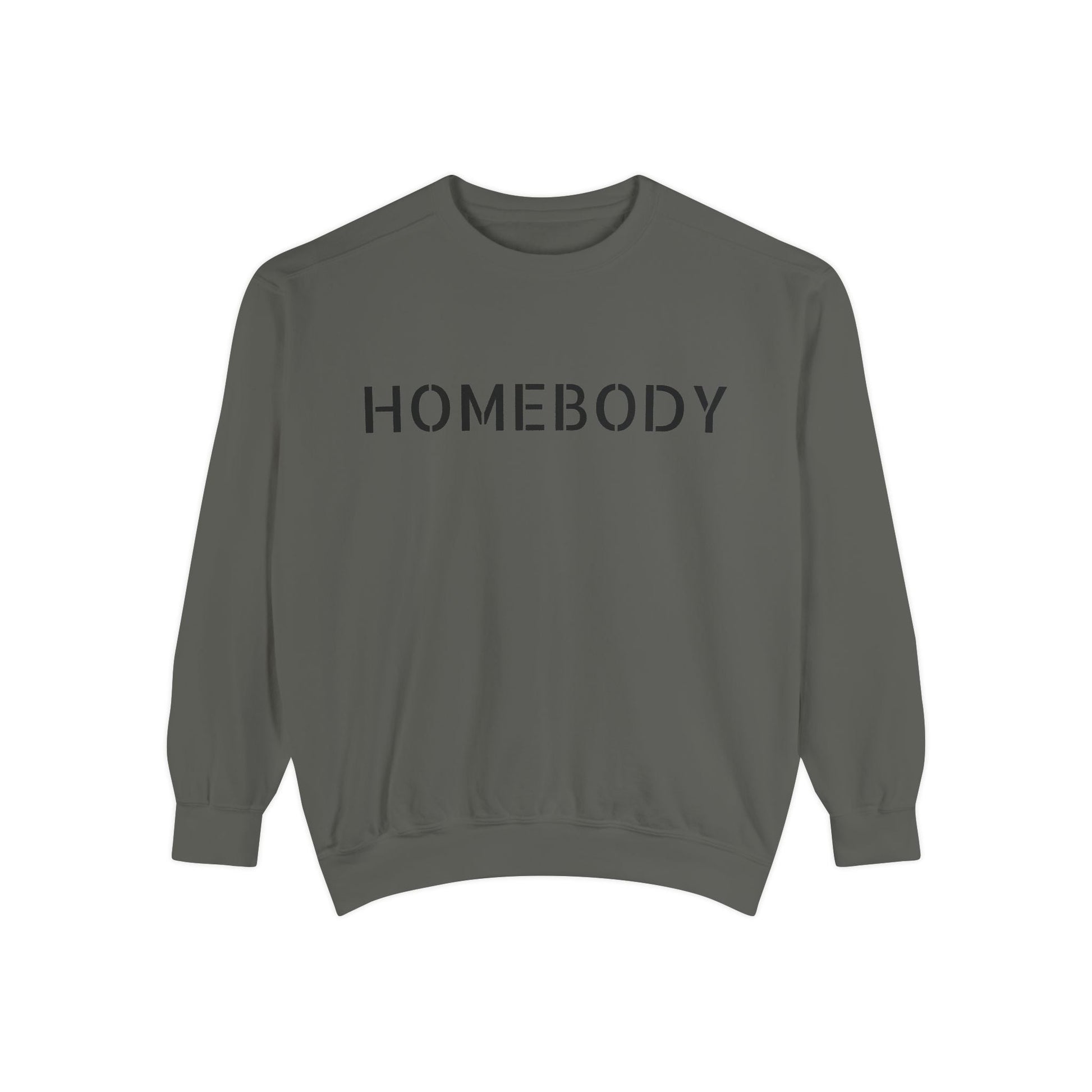 Crowned Energy CO. Pepper / S Printify Sweatshirt Homebody Unisex Garment-Dyed Sweatshirt - Cozy Comfort for Relaxing Days