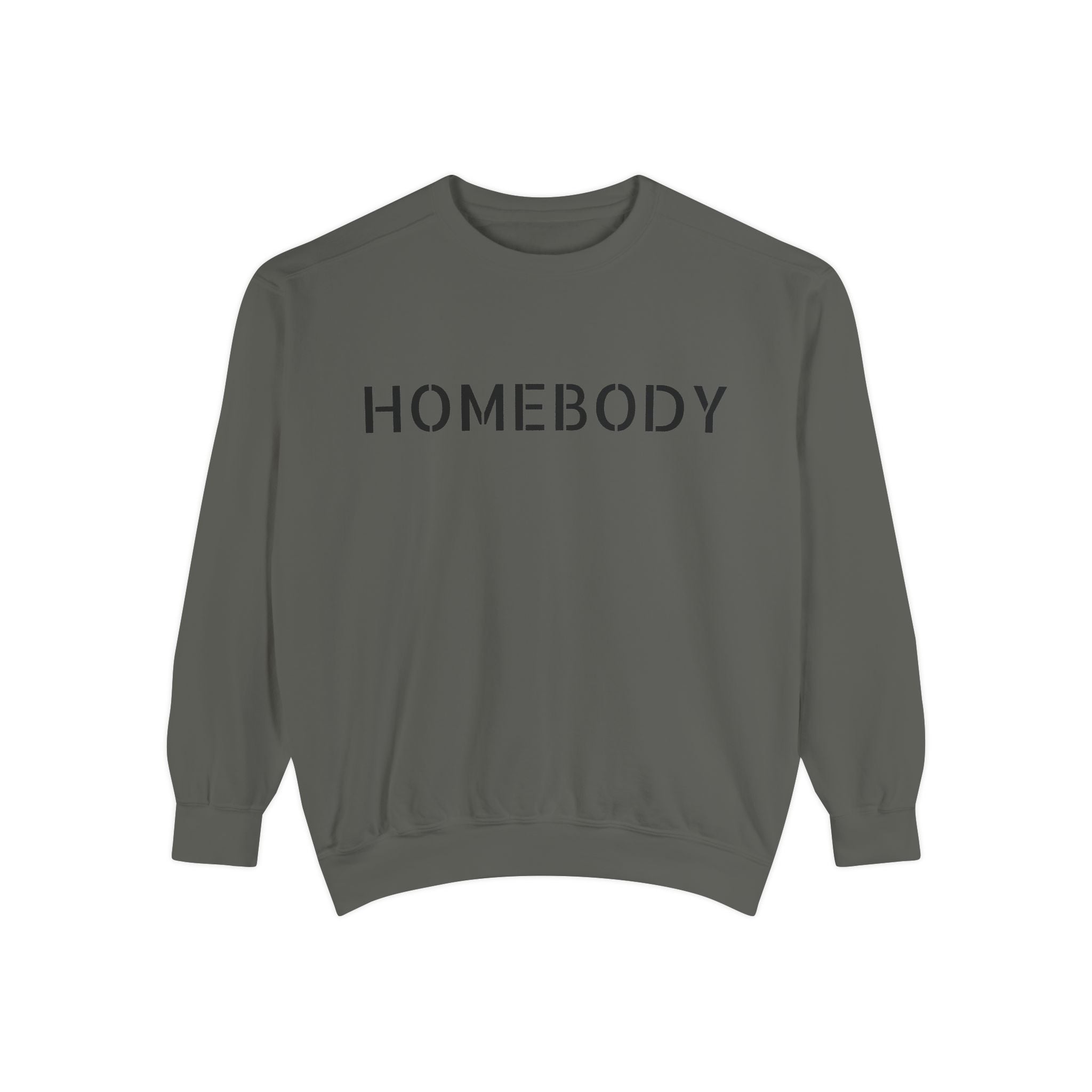 Crowned Energy CO. Pepper / S Printify Sweatshirt Homebody Unisex Garment-Dyed Sweatshirt - Cozy Comfort for Relaxing Days