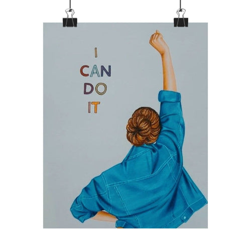 Crowned Energy CO. 8" x 10" / Matte Printify Poster "I Can Do It" Motivational Wall Art – Inspirational Quote Poster – 8x10 Matte Print