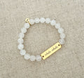 Inhale. Exhale. // Rainbow Moonstone Semi - Precious Stone Beaded Bracelet - Crowned Energy CO.