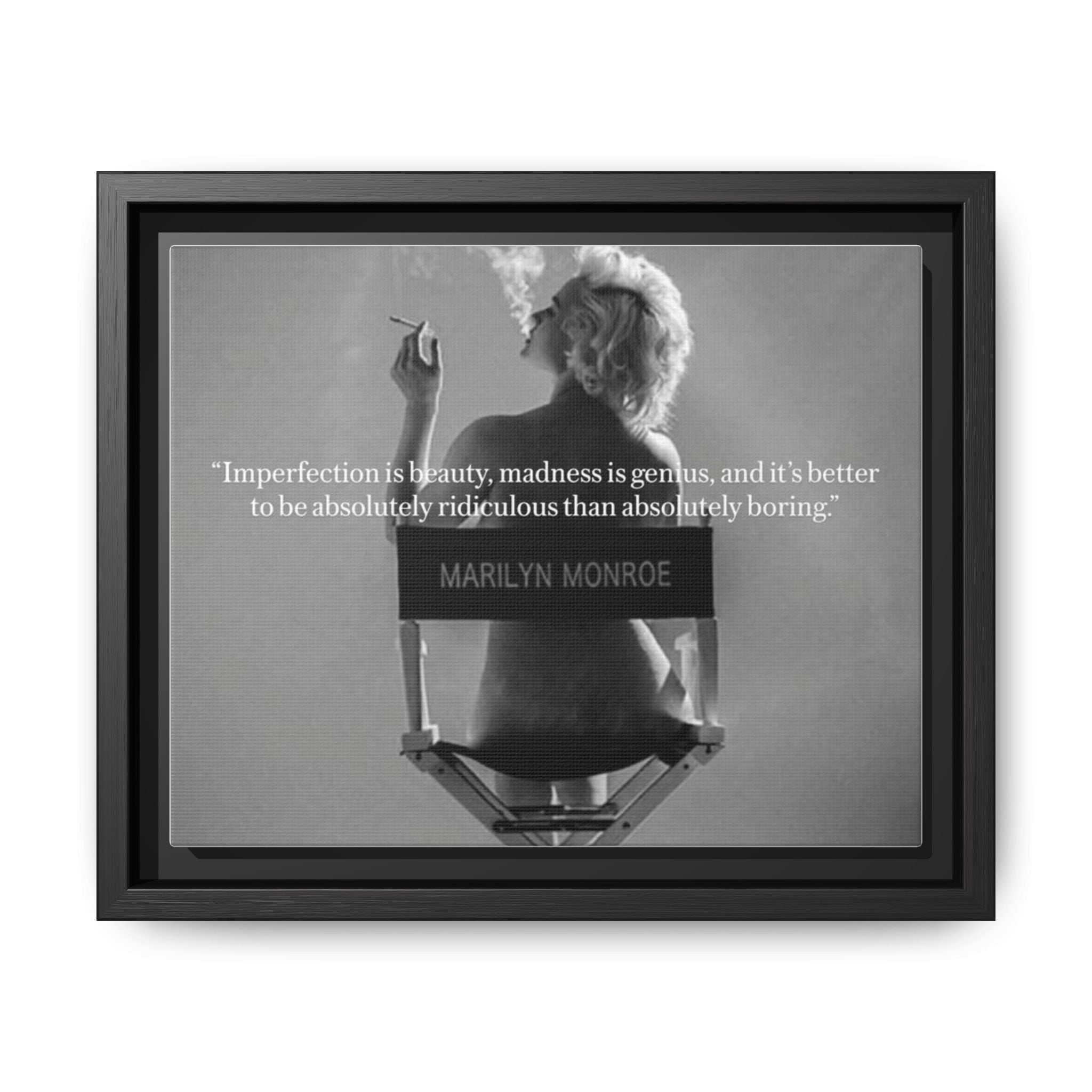 Crowned Energy CO. 10″ x 8″ (Horizontal) / Black / 1.25" Printify Canvas Inspirational Framed Canvas Art - Marilyn Monroe Quote Wall Decor, Home Decor, Office Art, Gift Idea, Motivational