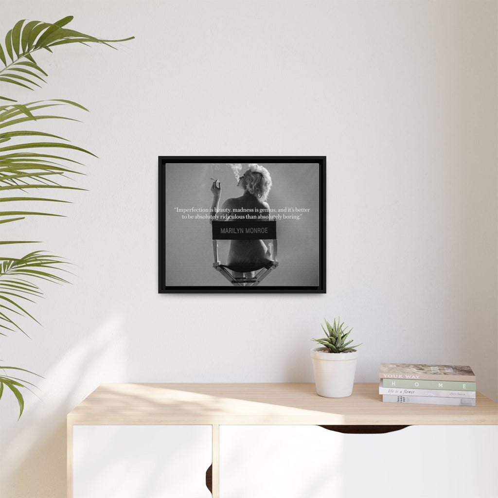 Crowned Energy CO. 10″ x 8″ (Horizontal) / Black / 1.25" Printify Canvas Inspirational Framed Canvas Art - Marilyn Monroe Quote Wall Decor, Home Decor, Office Art, Gift Idea, Motivational