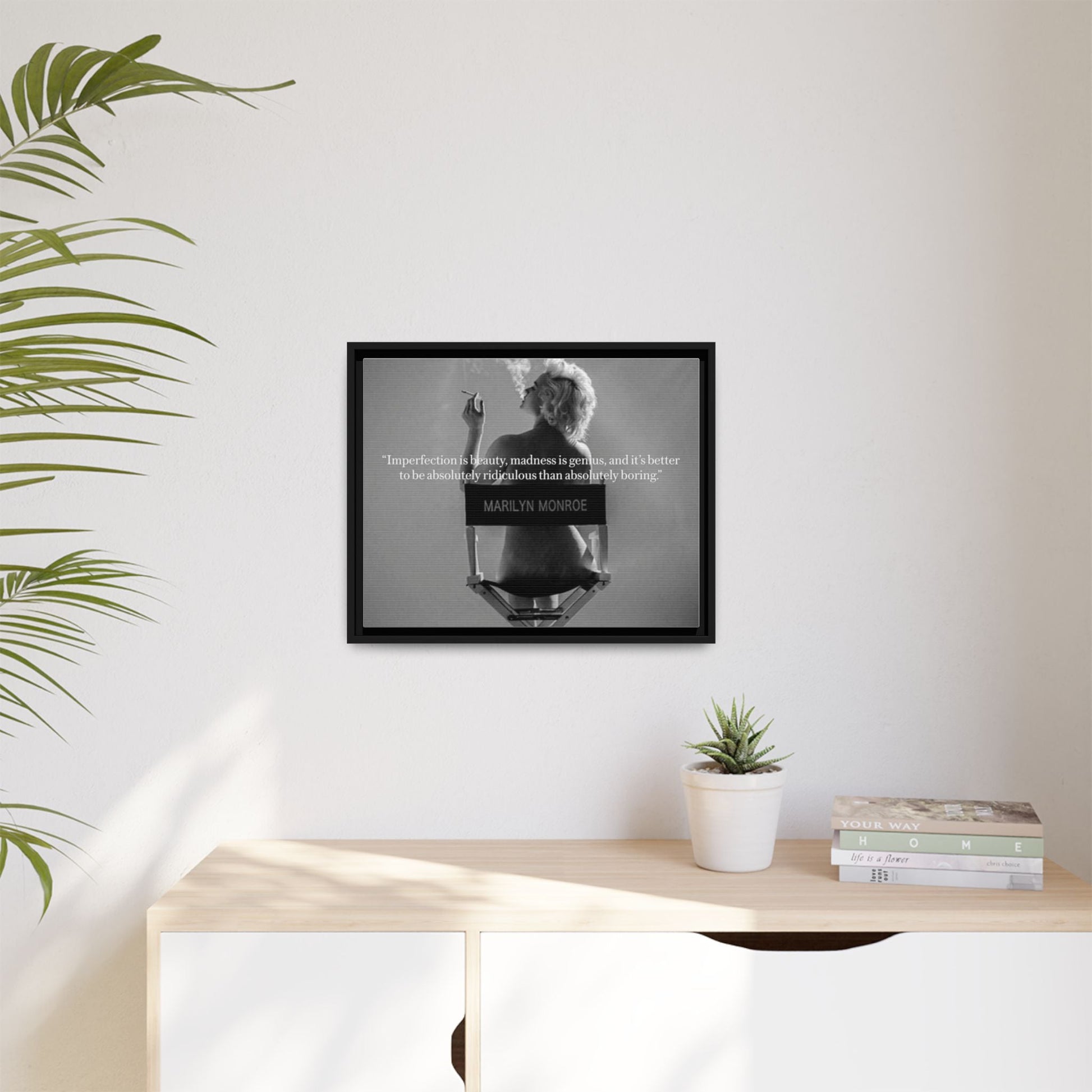 Crowned Energy CO. 10″ x 8″ (Horizontal) / Black / 1.25" Printify Canvas Inspirational Framed Canvas Art - Marilyn Monroe Quote Wall Decor, Home Decor, Office Art, Gift Idea, Motivational