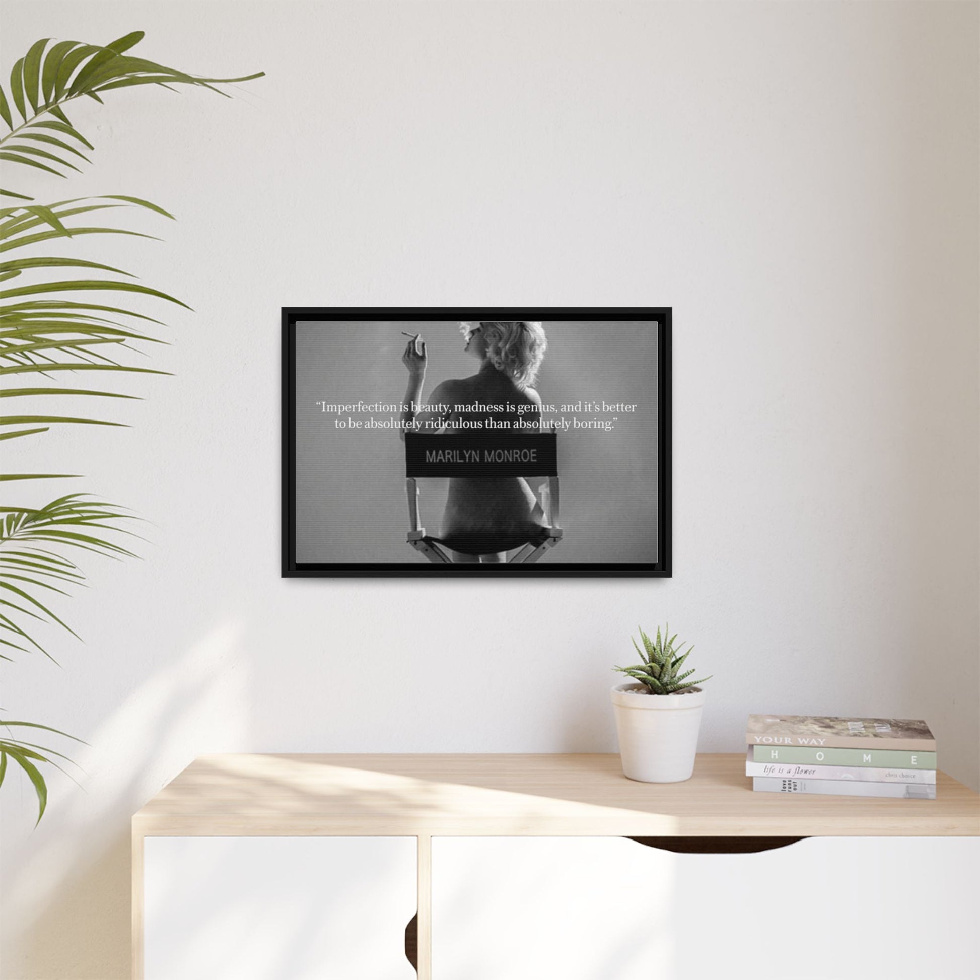 Inspirational Framed Canvas Art - Marilyn Monroe Quote Wall Decor, Home Decor, Office Art, Gift Idea, Motivational - Goddess Vibes