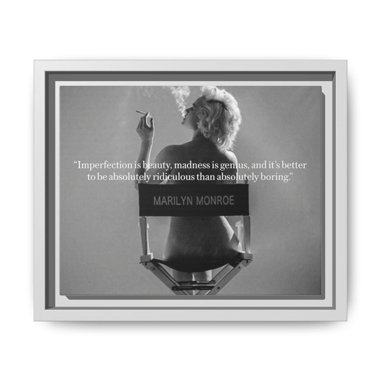 Crowned Energy CO. 10″ x 8″ (Horizontal) / White / 1.25" Printify Canvas Inspirational Framed Canvas Art - Marilyn Monroe Quote Wall Decor, Home Decor, Office Art, Gift Idea, Motivational