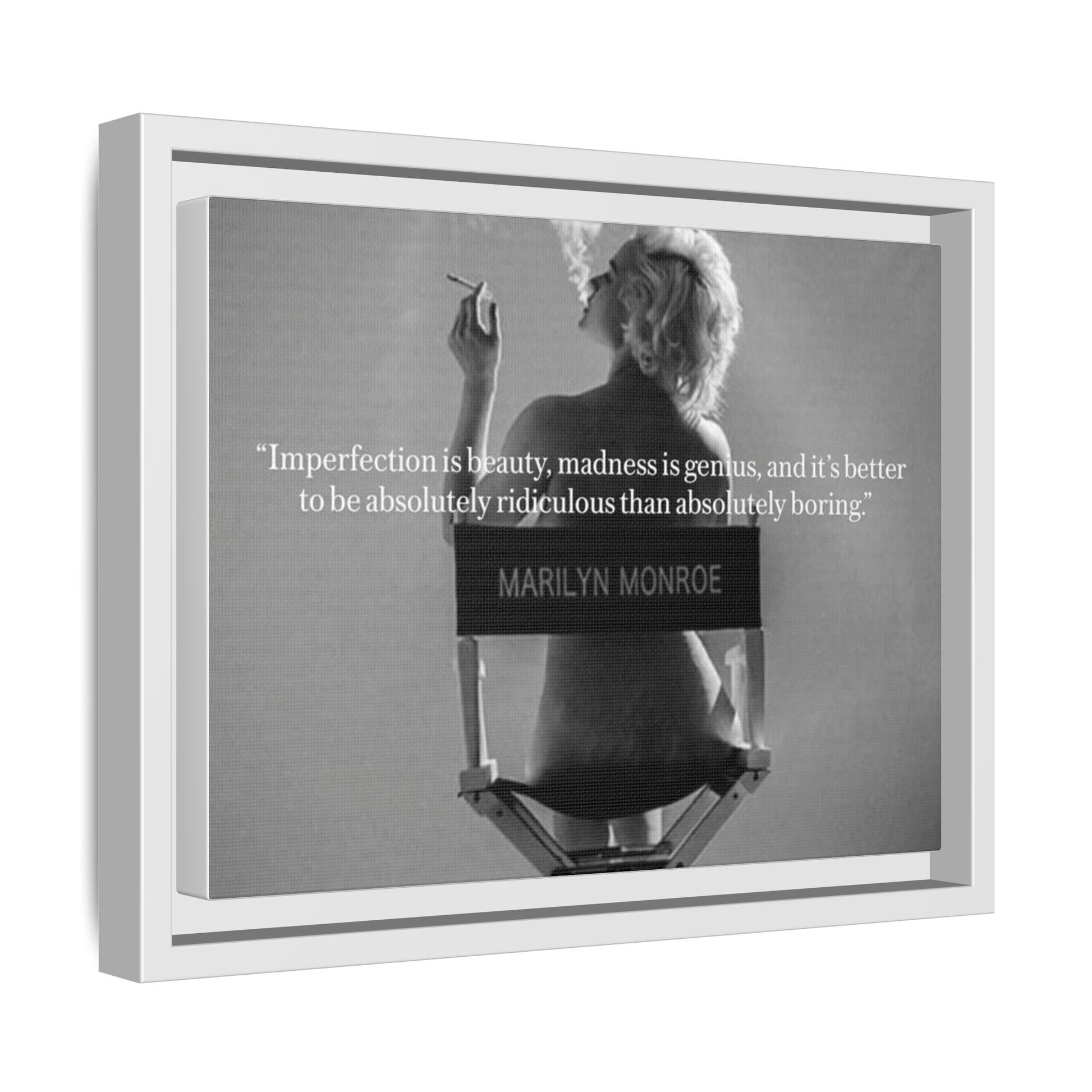Crowned Energy CO. 10″ x 8″ (Horizontal) / Black / 1.25" Printify Canvas Inspirational Framed Canvas Art - Marilyn Monroe Quote Wall Decor, Home Decor, Office Art, Gift Idea, Motivational